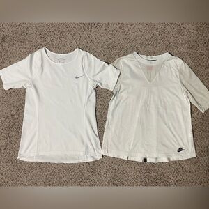 2 Nike Dry Fit White Tshirts Small